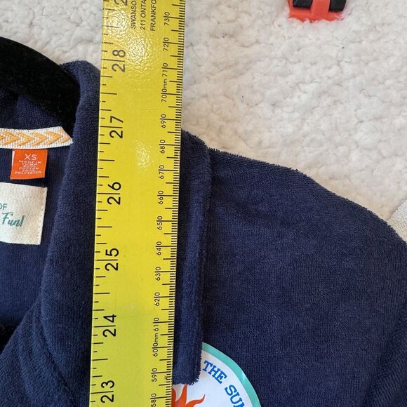 FREE PLANET Size XS LOT OF TWO Shirts Navy &‎ White Terry Cloth Button Front Top - Picture 16 of 16